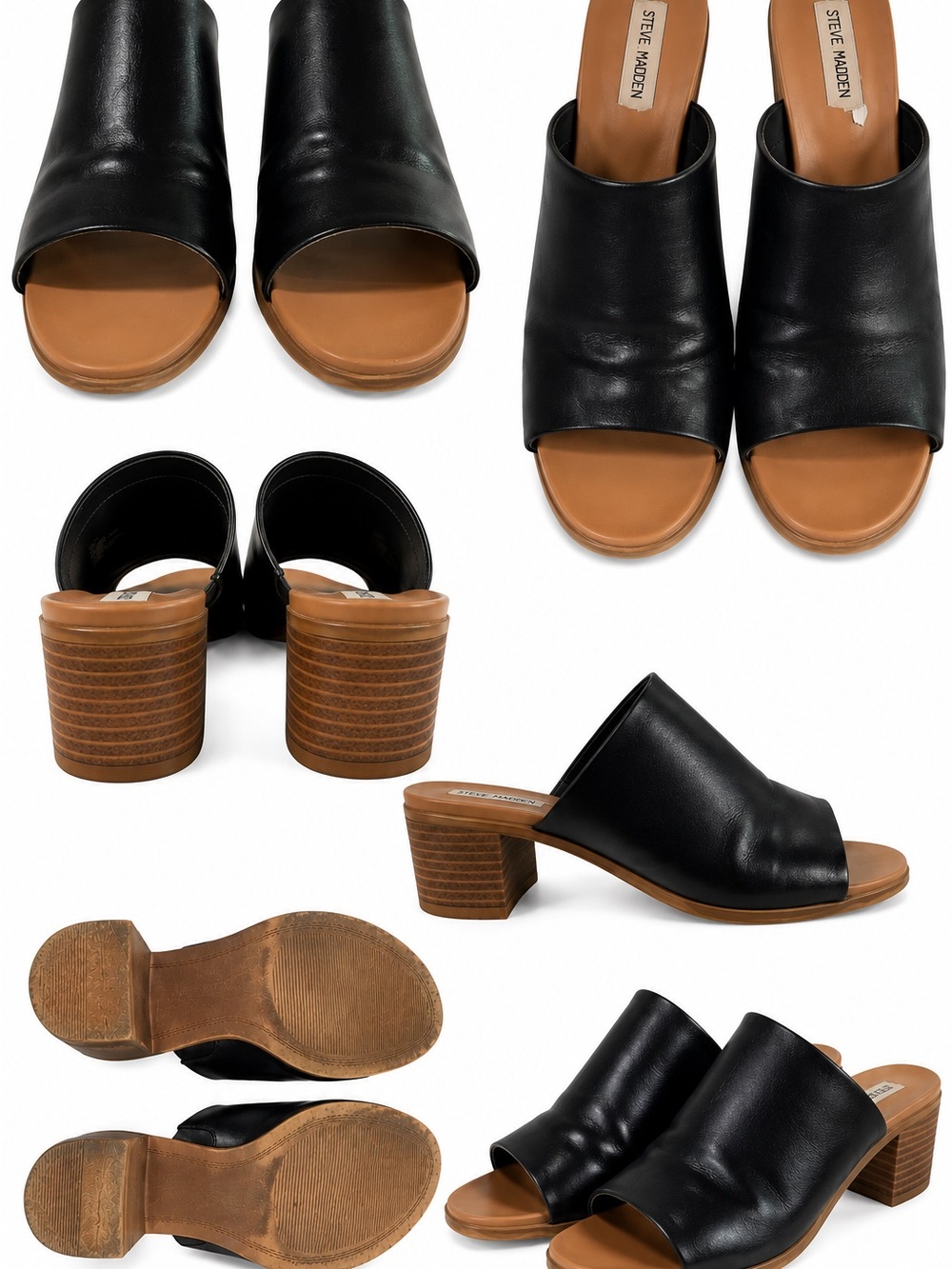 Steve Madden Kacey Black Slide Sandal Size 10